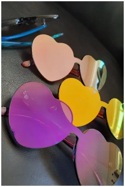 Mirror Heart Frameless Sunglasses