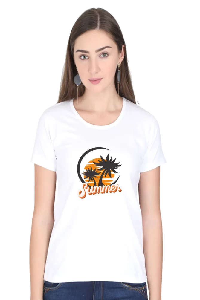 Summer Adventures Printed Scoop Neck T-shirt for women